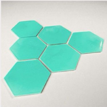 Teal hexagonal coaster set of six