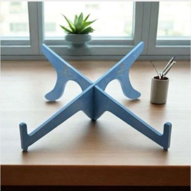 Blue recycled-plastic laptop stand