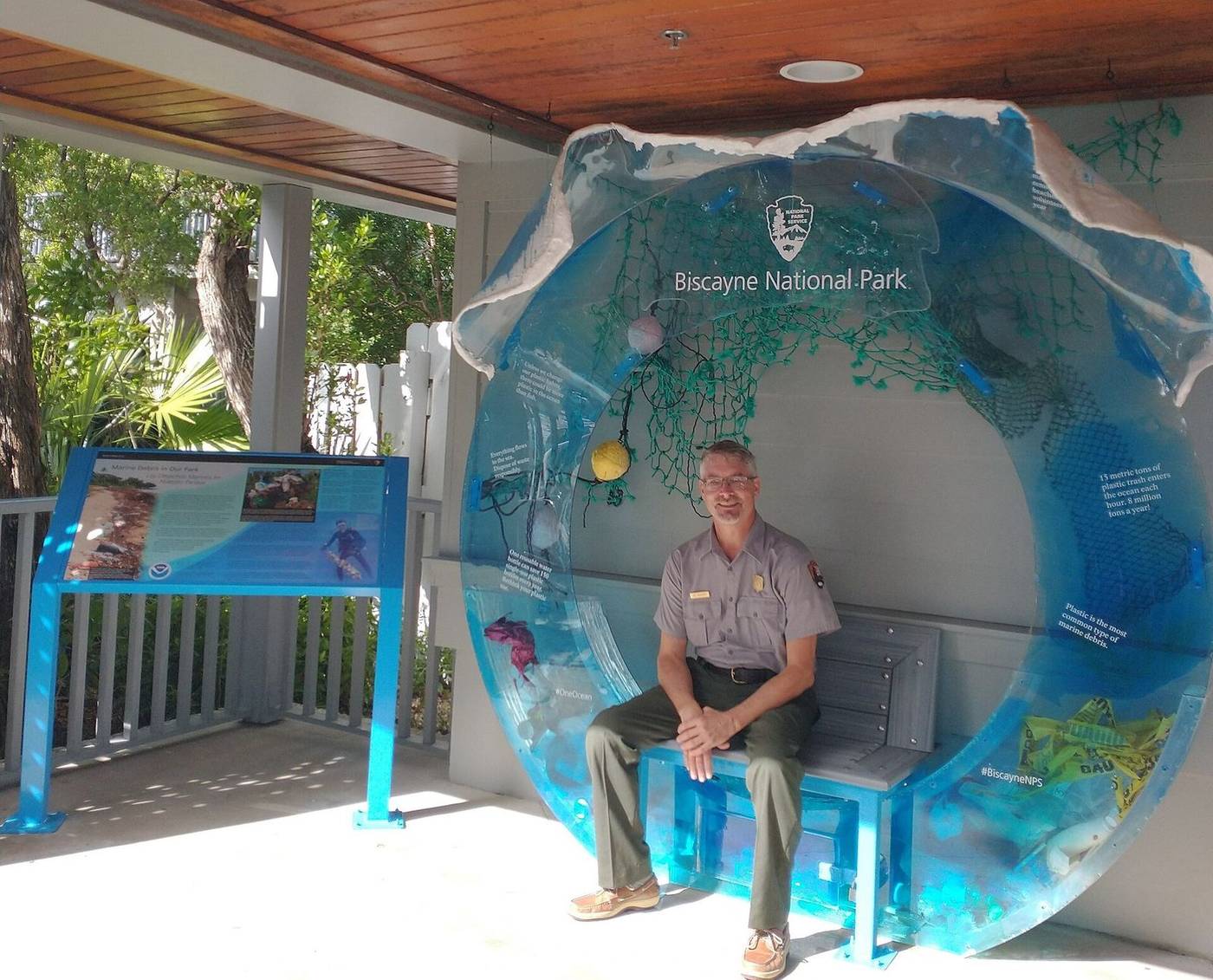Marine debris display at Biscayne National Park visitor center